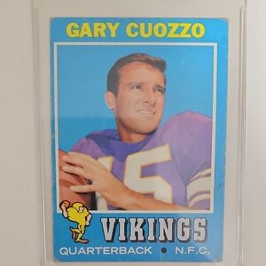 Topps Vikings Gary Cuozzo Blue Yellow Football Card